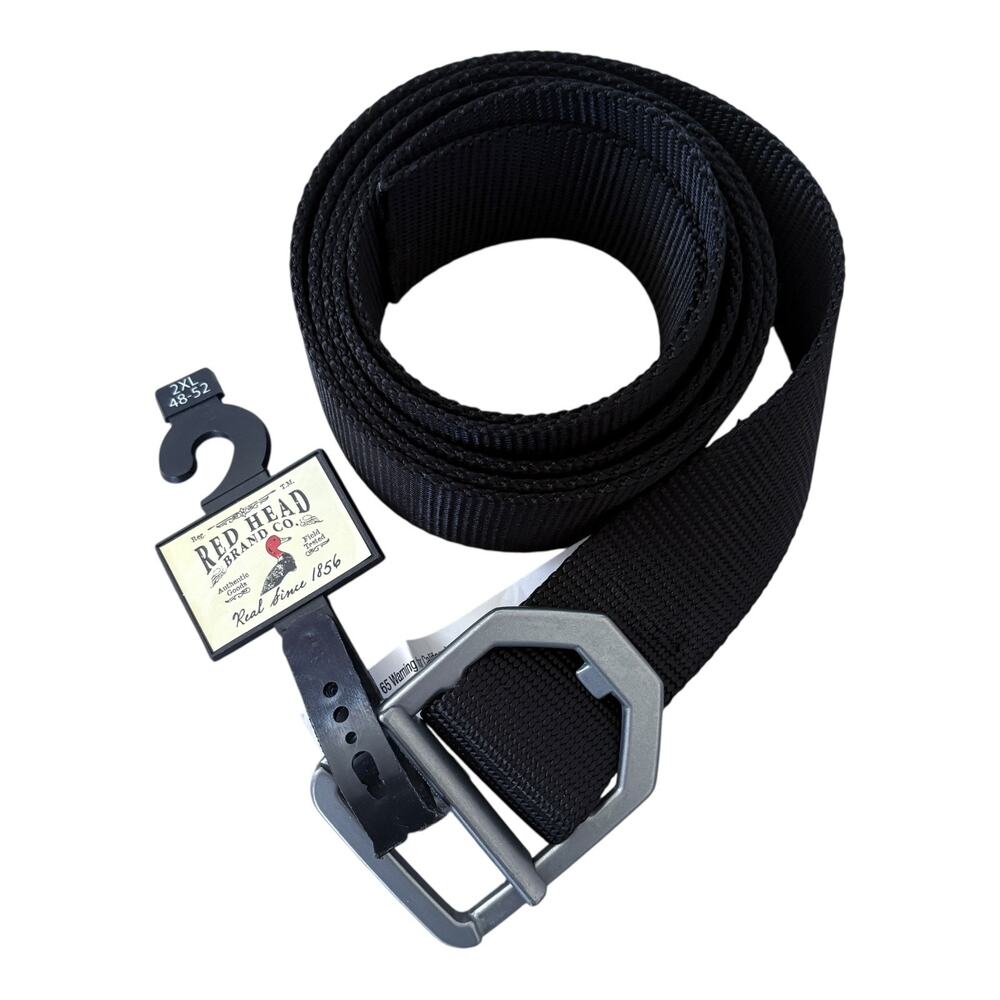 RedHead Tactical Nylon Belt 2XL Black Adjustable Webbing Outdoor Utility NWT